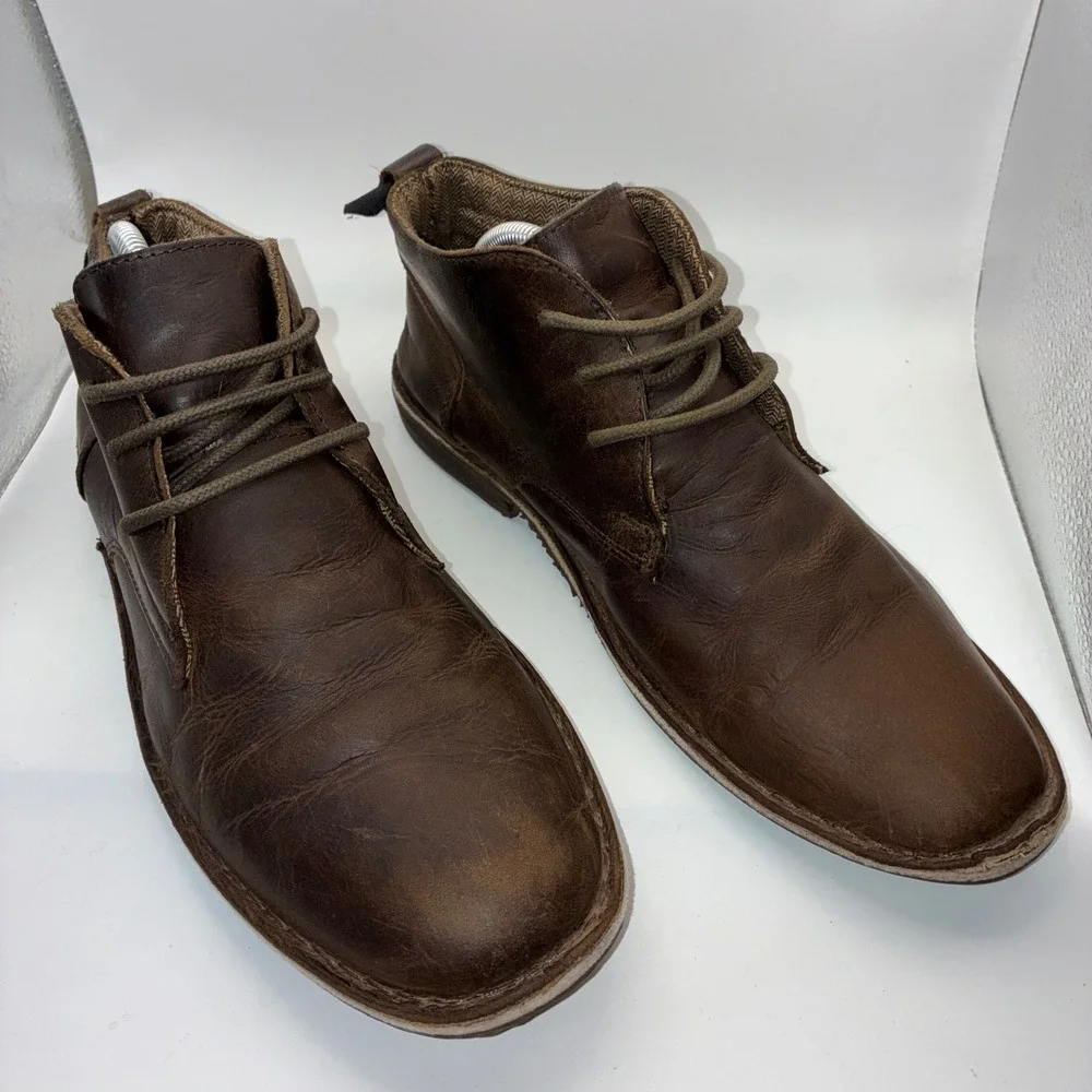 Varese Mens Gobi Brown Leather Chukka Boots Lace Up Ankle‎ Boot 350078 Size 10